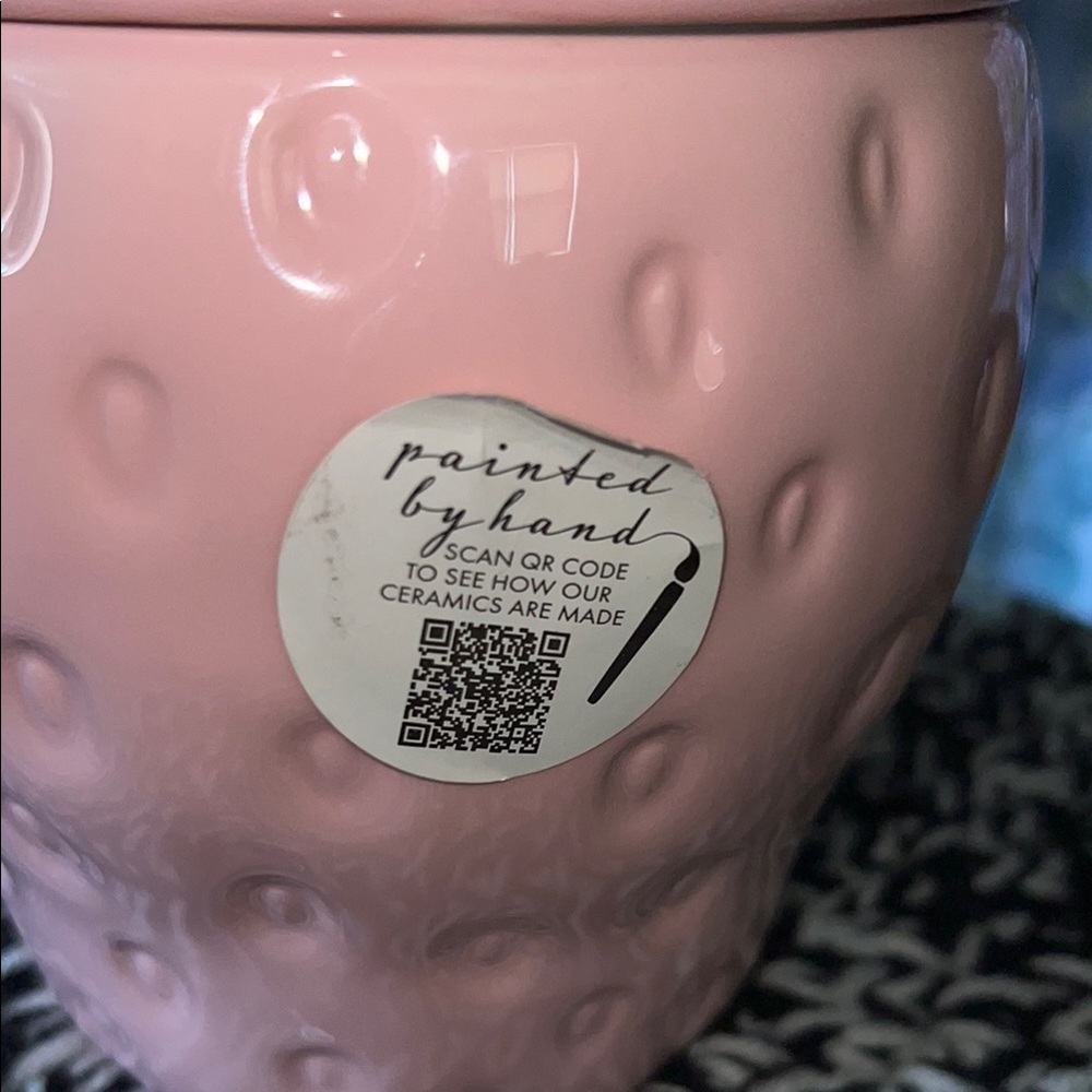 Pink Strawberry Ceramic Container - Picture 6 of 7